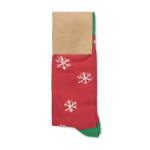 Calcetines de Navidad en caja de regalo talla grande 43-46 Joyful color rojo