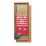 Calcetines de Navidad en caja de regalo talla grande 43-46 Joyful color rojo