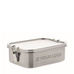 Fiambrera con logo grande de acero con separador 1,2L Inox Space vista de impresión