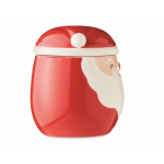 Taza promocional en forma de Papá Noel con tapa 370ml Happy Santa color rojo quinta vista