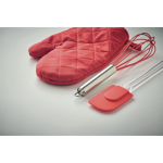 Kit de utensilios para hornear para personalizar Set Manopla Cook color rojo
