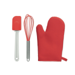 Kit de utensilios para hornear para personalizar Set Manopla Cook color rojo sexta vista