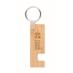 Llavero promocional de bambú con soporte para el móvil Phone Support vista de impresión