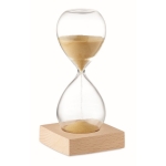 Reloj de arena de 5 minutos con base personalizable Time color beige