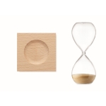 Reloj de arena de 5 minutos con base personalizable Time color beige cuarta vista