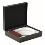 Trofeo redondo de cristal con base de madera Olympiad sexta vista