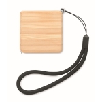 Flexómetro promocional cuadrado de bambú Measurements 1M color madera tercera vista