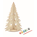 Árbol de madera personalizable con acuarelas y pincel Navidad Paint color madera