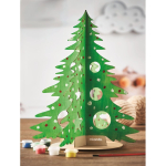 Árbol de madera personalizable con acuarelas y pincel Navidad Paint color madera vista bodegón principal