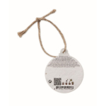 Adorno navideño personalizado con papel de semillas Redondo SeedGrow color blanco segunda vista