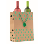 Original bolsa de papel kraft con estampado navideño Gift Sparkle color verde septima vista