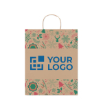 Bolsa de papel grande de Navidad con tu logotipo Surprise Large vista de impresión