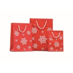 Bolsa pequeña con copos de nieve para regalar Snowflake Small color rojo segunda vista bodegón