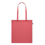 Bolsa de algodón reciclado en color 140 g/m2 color rojo sexta vista