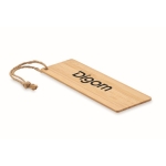 Marcapáginas rectangular de bambú con cordón para merchandising color madera vista principal