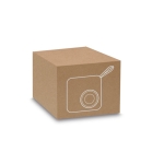 Altavoz de ABS reciclado y bambú de tamaño pequeño y asa BiSquare en caja