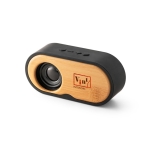 Altavoz bluetooth 5.0 con función radio y caja de regalo BiRectangle color negro imagen con logo