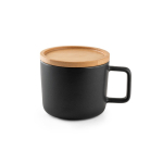Taza de cerámica con tapa de bambú de 230ml Small Cover color negro primera vista