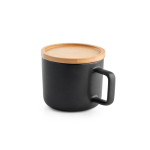 Taza de cerámica con tapa de bambú de 230ml Small Cover color negro