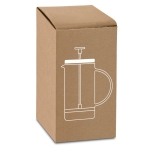 Cafetera francesa de vidrio de borosilicato y 600ml French Press color plateado en caja