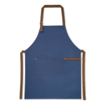 Delantal bicolor de algodón con detalles metálicos 300 g/m2 Barista color azul primera vista