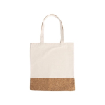 Bolsas en algodón con base de corcho y asas largas 160 g/m2 Corizza color beige primera vista