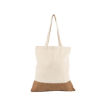 Bolsas en algodón con base de corcho y asas largas 160 g/m2 Corizza color beige cuarta vista