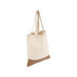 Bolsas en algodón con base de corcho y asas largas 160 g/m2 Corizza color beige quinta vista