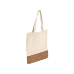 Bolsas en algodón con base de corcho y asas largas 160 g/m2 Corizza color beige sexta vista