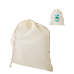 Bolsa de algodón orgánico de rejilla pequeña Mini Fruits Organic color beige vista de impresión