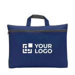 Poradocumentos personalizados baratos de poliéster 600D Budget color azul oscuro vista de impresión