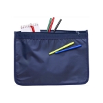 Portadocumentos A4 de nailon 70D con cierre de cremallera Nylon color azul marino primera vista