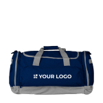 Bolsa deportiva en poliéster 600D con diversos bolsillos color negro vista de impresión