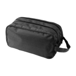 Neceser para merchandising de poliéster con dos separaciones Double color negro segunda vista
