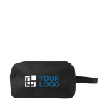 Neceser para merchandising de poliéster con dos separaciones Double color negro vista de impresión