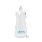 Botellas de agua publicitarias plegables baratas 420ml Rebel color blanco vista de impresión