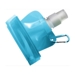 Botellas de agua publicitarias plegables baratas 420ml Rebel color azul claro segunda vista