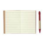 Minilibretas recicladas con bolígrafo A7 hojas a rayas EcoPocket color rojo segunda vista