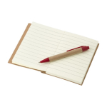 Minilibretas recicladas con bolígrafo A7 hojas a rayas EcoPocket color rojo tercera vista