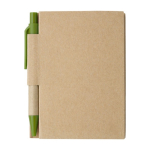 Minilibretas recicladas con bolígrafo A7 hojas a rayas EcoPocket color verde claro primera vista