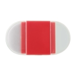 Goma de borrar con sacapuntas y capuchón a cada lado y centro de color color rojo primera vista