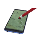 Bolígrafo de aluminio con acabado de caucho en color Alu Even color rojo sexta vista