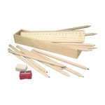 Set eco de lápices de color, regla y goma en estuche College color marrón primera vista