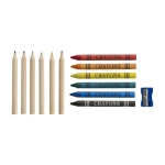 Estuche con lápices de colores, ceras y sacapuntas Pencils & Crayons color marrón primera vista
