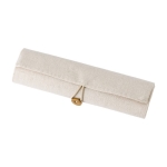 Estuche enrollable de lino y algodón, lápices, sacapuntas y goma Linen color beige séptima vista