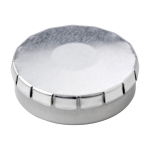 Lata personalizable con 40 pastillas de menta sin azúcar Clic Clac color plateado tercera vista