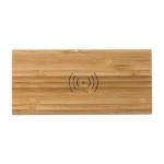 Cargador inalámbrico de bambú con reloj LED integrado Desk Clock color madera tercera vista