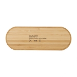 Cargador con carcasa de bambú de doble carga inalámbrico Bambú color madera tercera vista