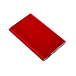 Batería externa personalizada en aluminio de 4.000 mAh color rojo tercera vista