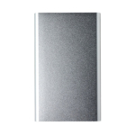 Batería externa personalizada en aluminio de 4.000 mAh color plateado primera vista